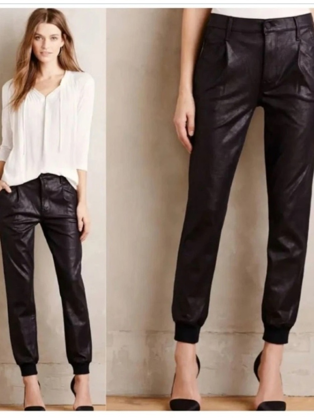 MOTHER The Pleated Trainer jogger pants black women’s size 28